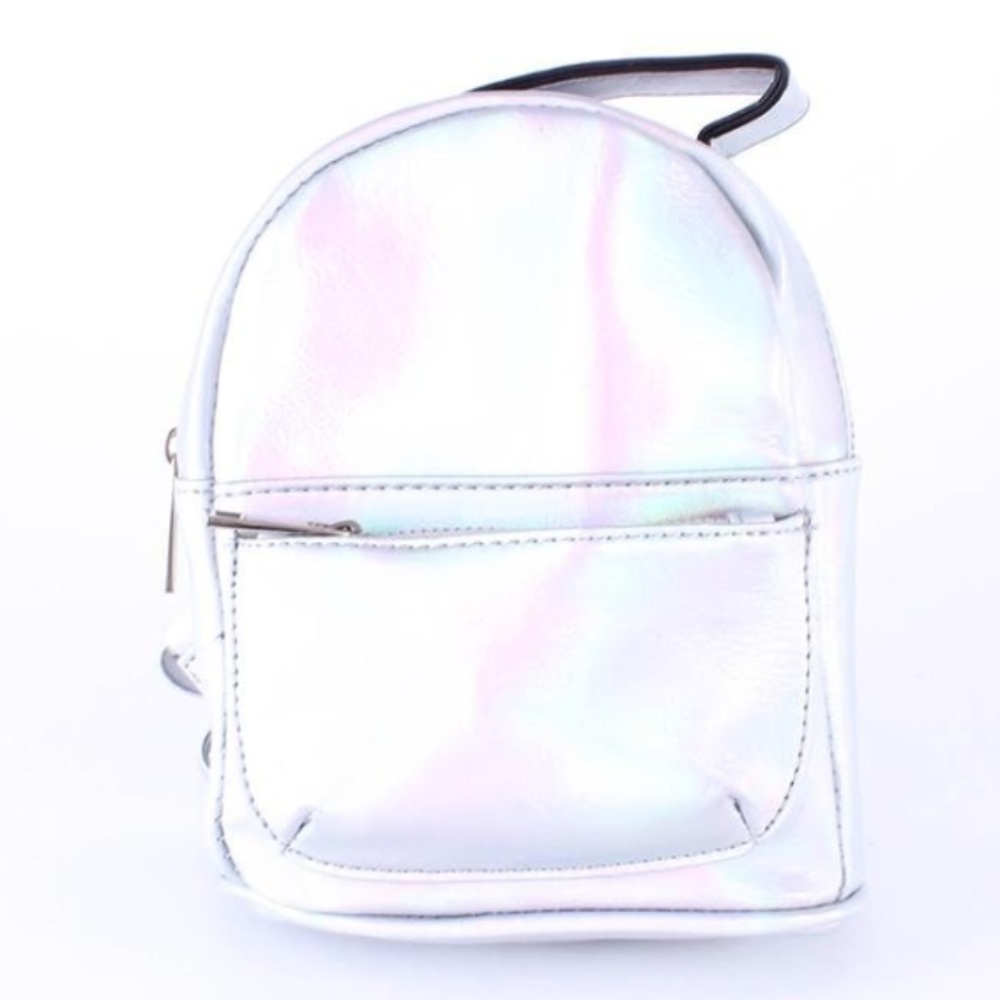NEW silver mini backpack bag